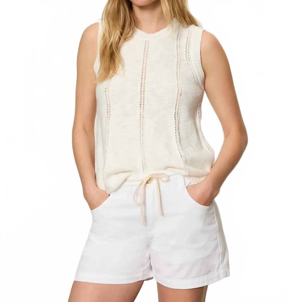 NEW SANCTUARY easy pointelle shell top in chalk